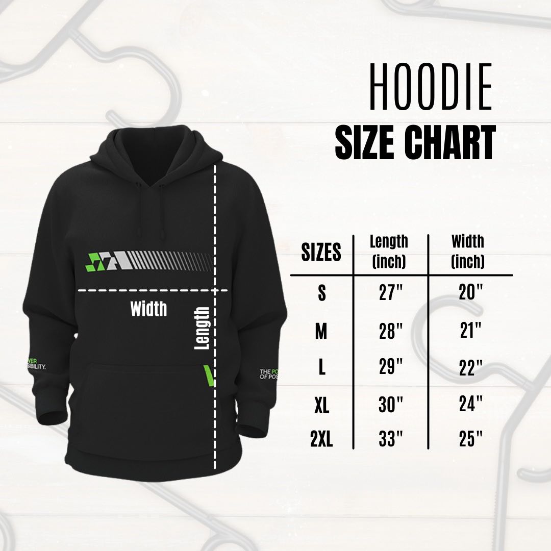 JHR TEAM HOODIE SIZE GUIDE